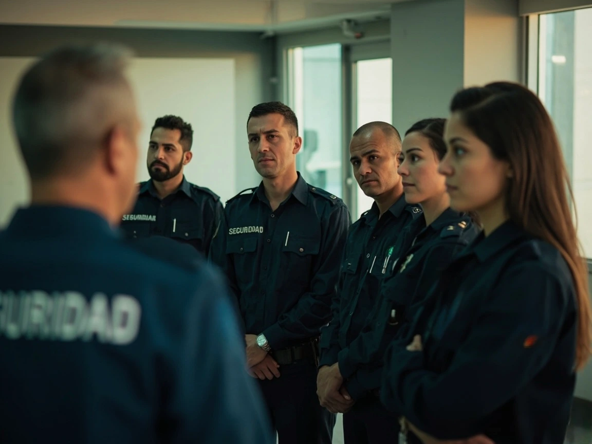 Vigilante de seguridad realizando una ronda con control de rondas